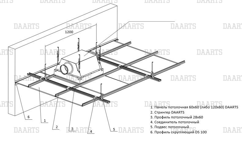 Схема потолок Clip In DAARTS